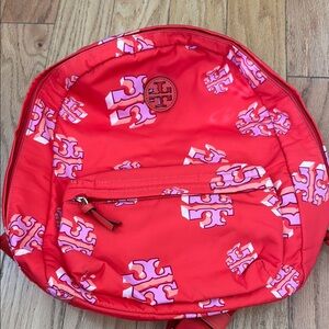 Tory Burch Red Logo Backpack
